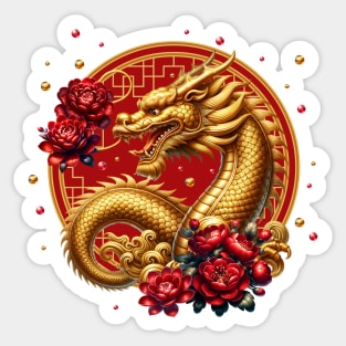 Gold Chinese New Year Dragon Sticker